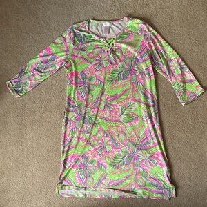 Floral Women's Dress in Pink and Green